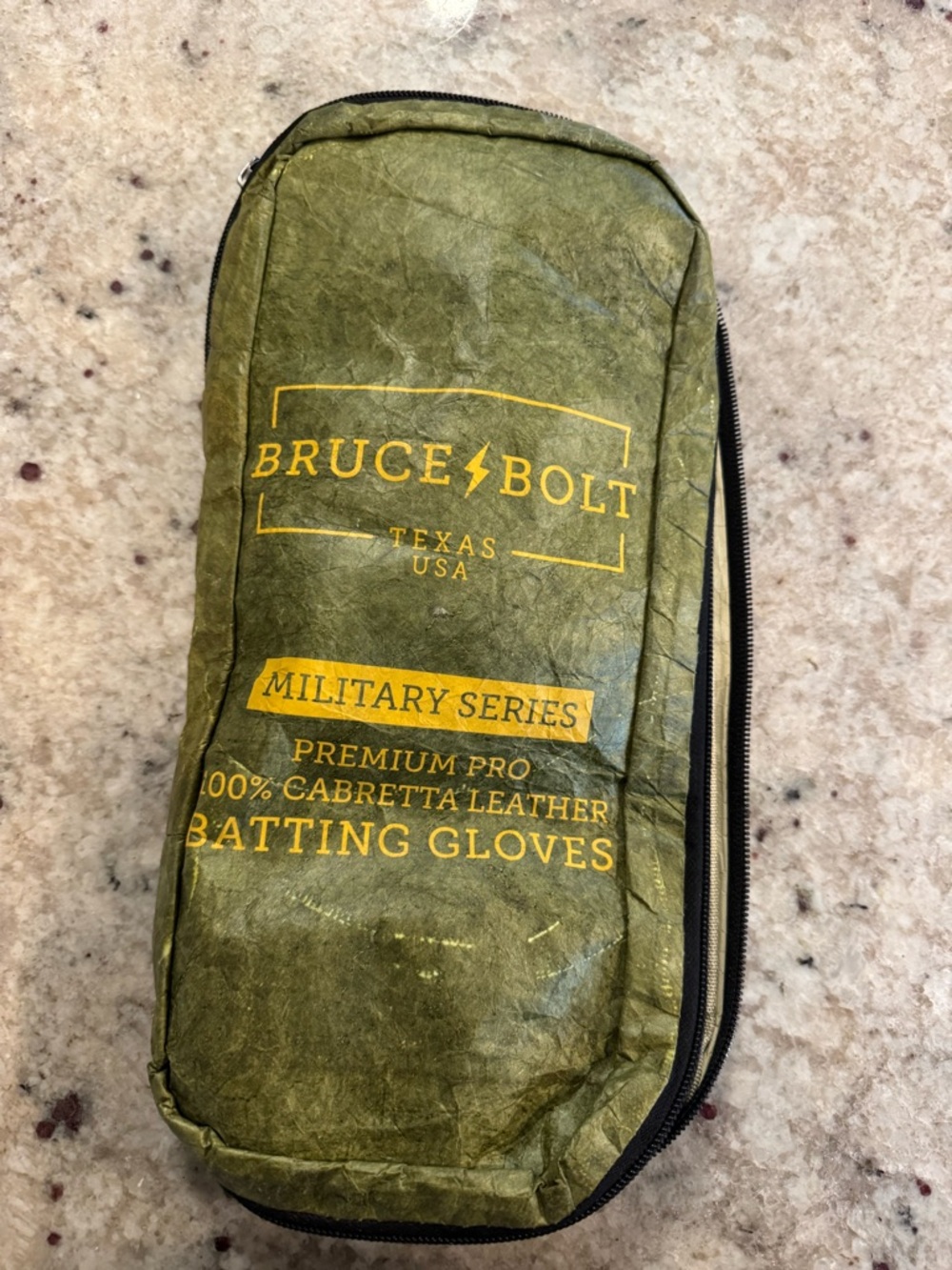 Bruce Bolt Kids medium Olive Green Batting Gloves Case - Military Series